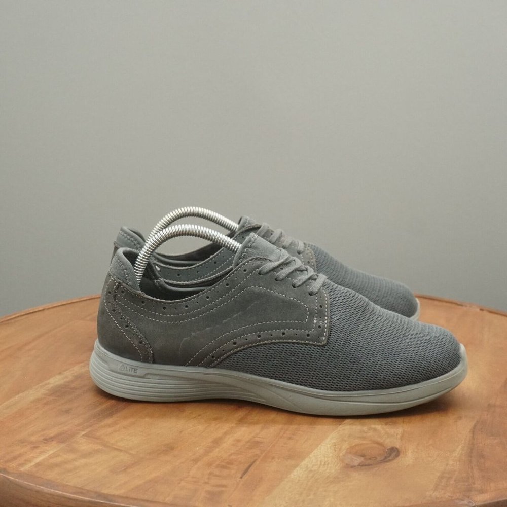 Abeo Gray Knit & Suede Athletic Shoes